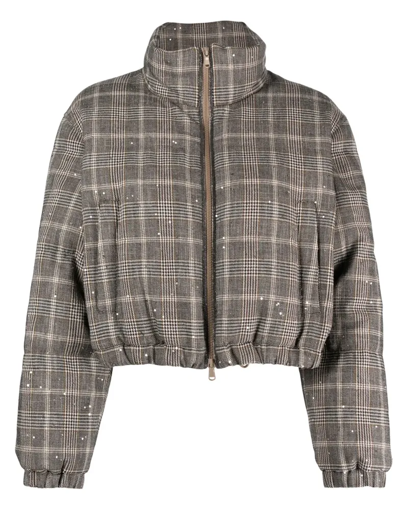 Brunello Cucinelli Karierte Jacke - Nude Nude