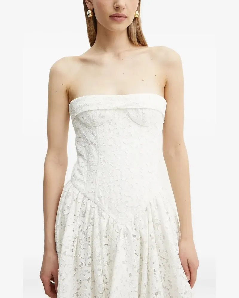 Bardot Asymmetrisches Felicidad Schulterfreies Kleid - Weiß Weiß