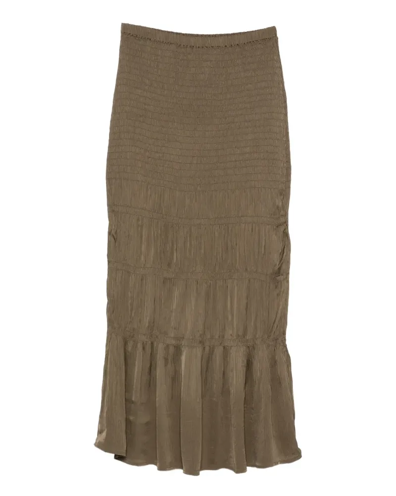 By Malene Birger Geraffter Ilona Maxirock mit Volants - Grün Grün