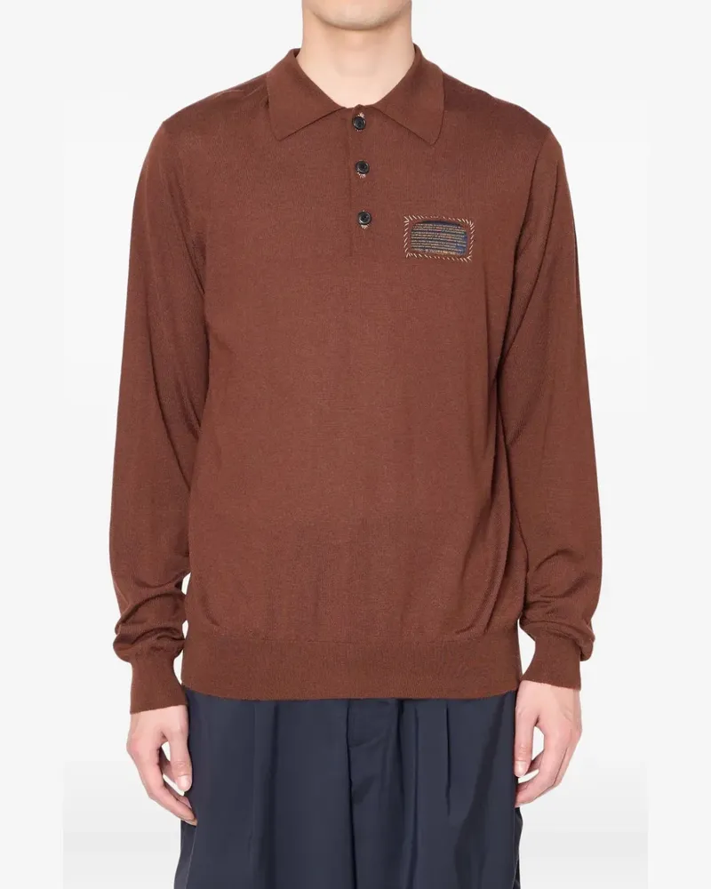 kolor Langärmeliger Pullover mit Polokragen - Braun Braun