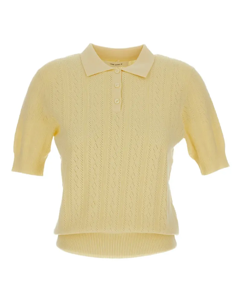 Lisa Yang ribbed polo top - Gelb Gelb
