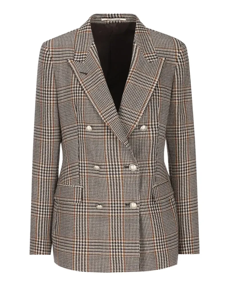 Tagliatore Doppelreihiger Blazer mit Karo - Braun Braun