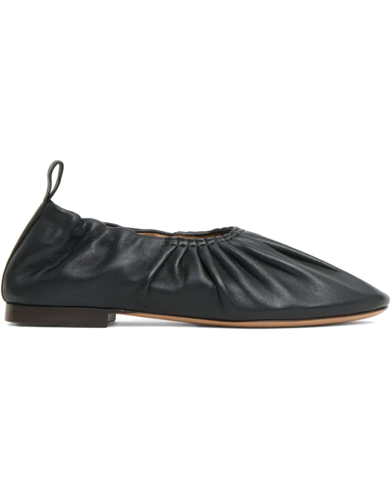 Mansur Gavriel Geraffte Ballerinas - Schwarz Schwarz