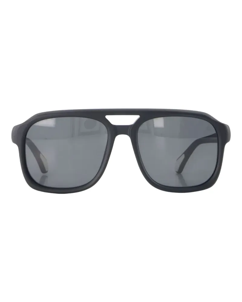 Yohji Yamamoto Vantos Sonnenbrille mit eckigem Gestell - Schwarz Schwarz