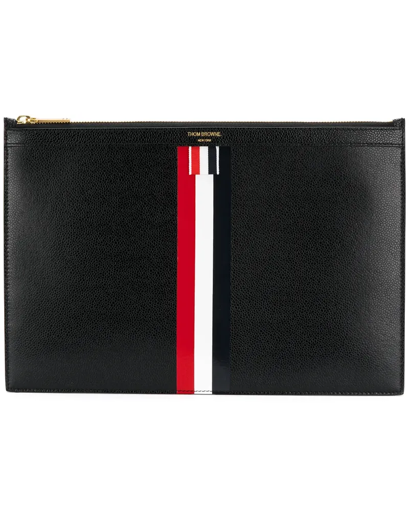 Thom Browne Clutch mit Streifen-Detail - Schwarz Schwarz