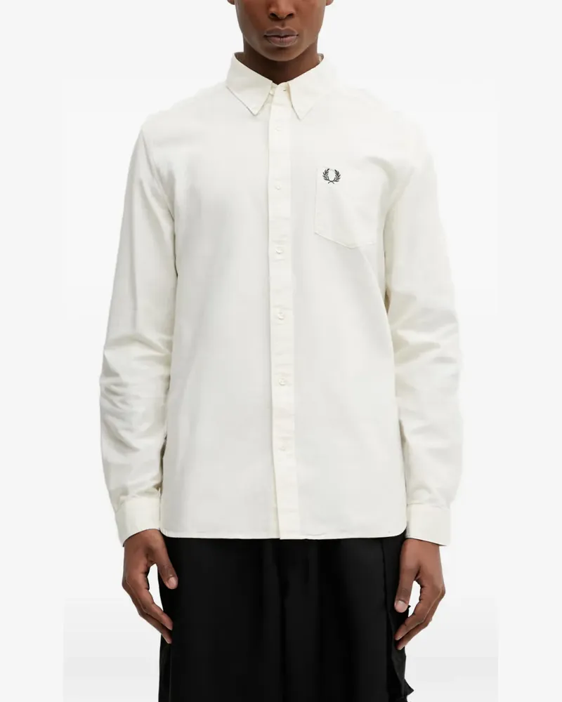 Fred Perry logo-embroidered shirt - Nude Nude