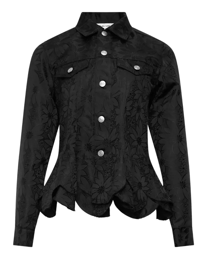 Comme des Garçons Jacquard-Jacke mit Blumenmuster im Layering-Look - Schwarz Schwarz