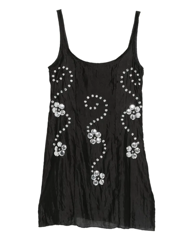 GIMAGUAS Kleid mit Blumenverzierung - Schwarz Schwarz
