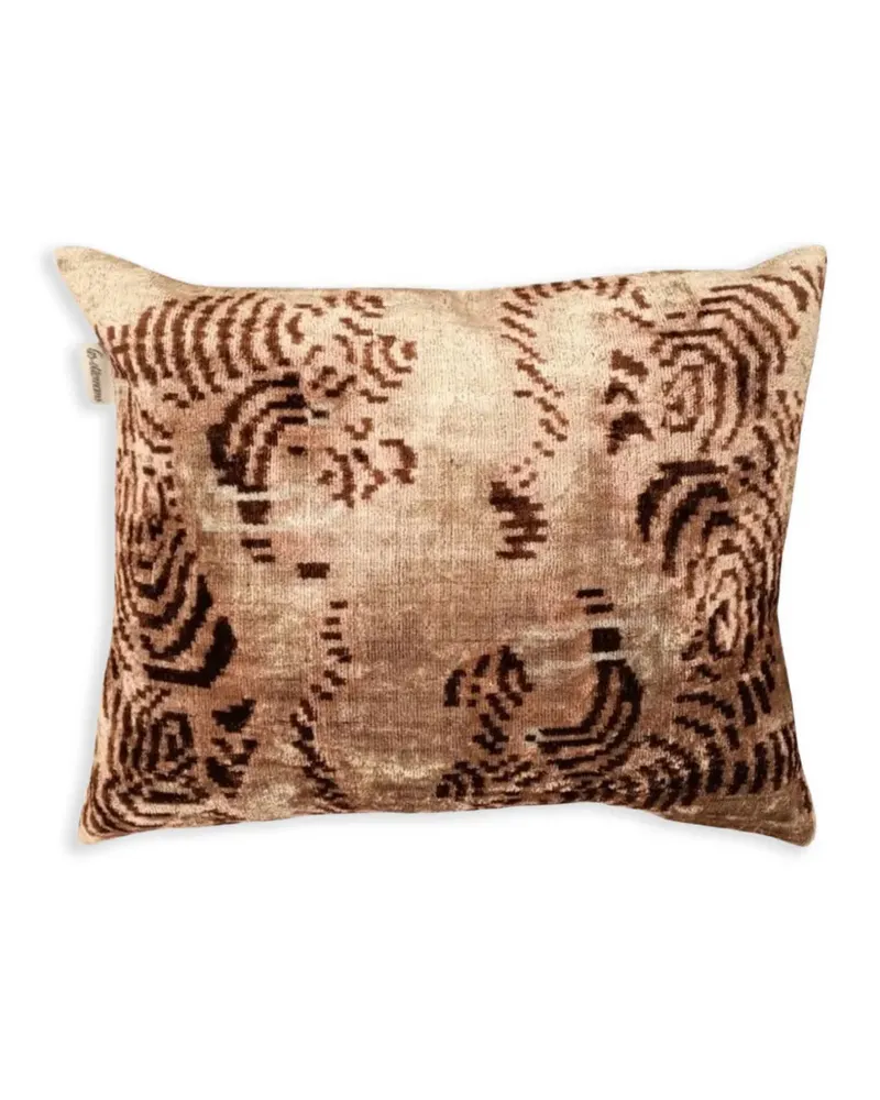 Les-Ottomans Kissen mit abstraktem Tiger-Print - Nude Nude