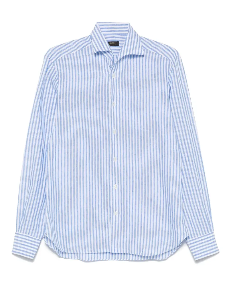 BARBA Hemd aus Leinen - Blau Blau
