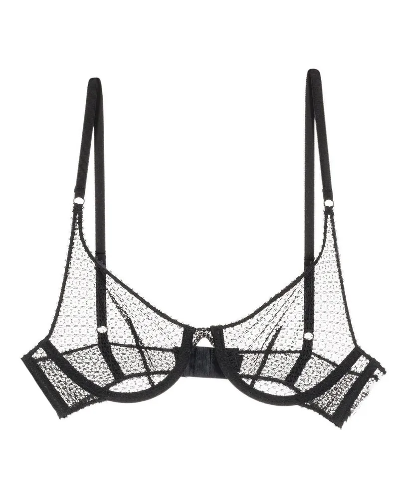 Kiki De Montparnasse Gehäkelter Demi-BH - Schwarz Schwarz
