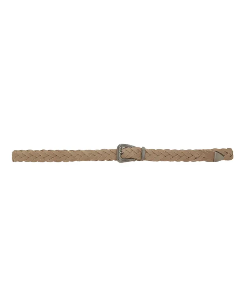 Brunello Cucinelli braided buckle belt - Nude Nude