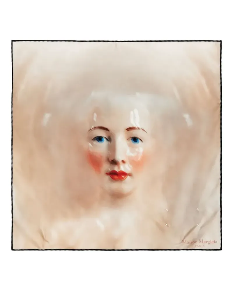 Maison Margiela Schal mit Porcelain Doll-Print - Nude Nude