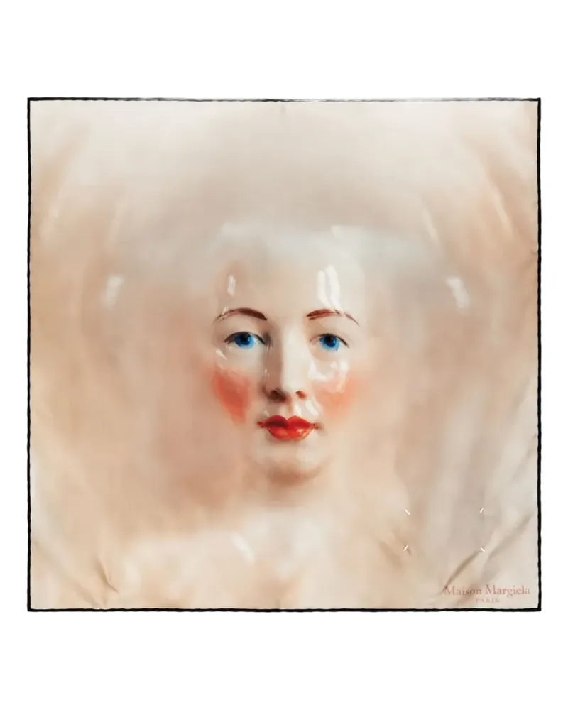 Maison Margiela Porcelain Doll-print scarf - Nude Nude