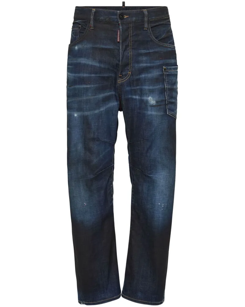 Dsquared2 Halbhohe Straight-Leg-Jeans - Blau Blau