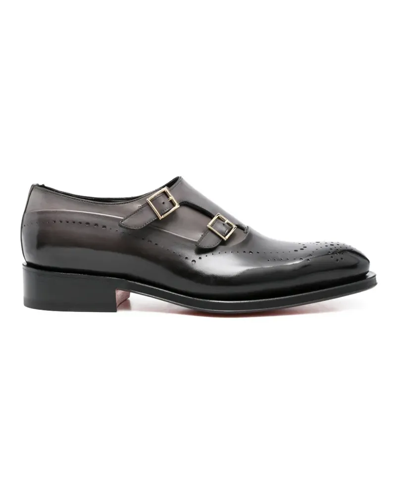 Santoni Perforierte Monk-Schuhe mit Schnalle - Grau Grau