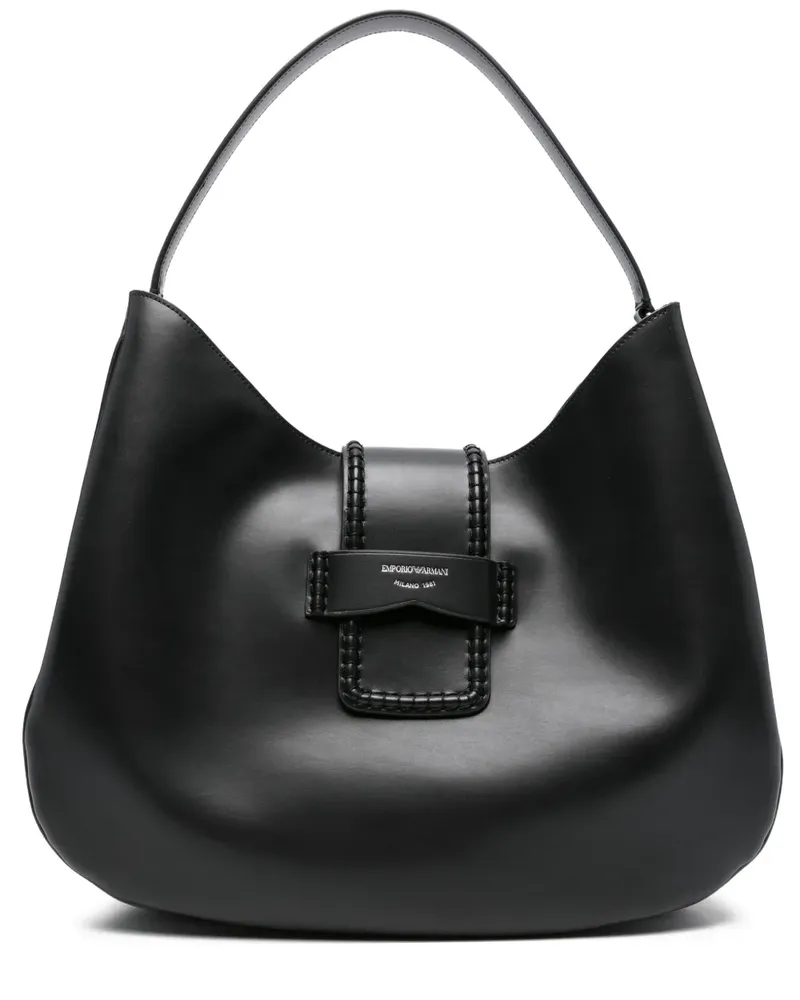 Emporio Armani Geflochtene Schultertasche - Schwarz Schwarz