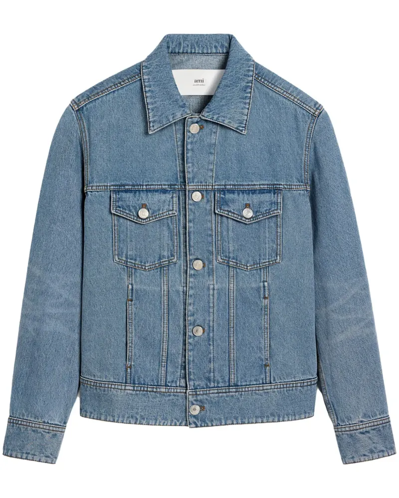 AMI Paris Jacke mit Logo-Applikation - Blau Blau