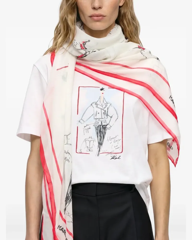 Karl Lagerfeld K/Essential Sketch Schal - Nude Nude