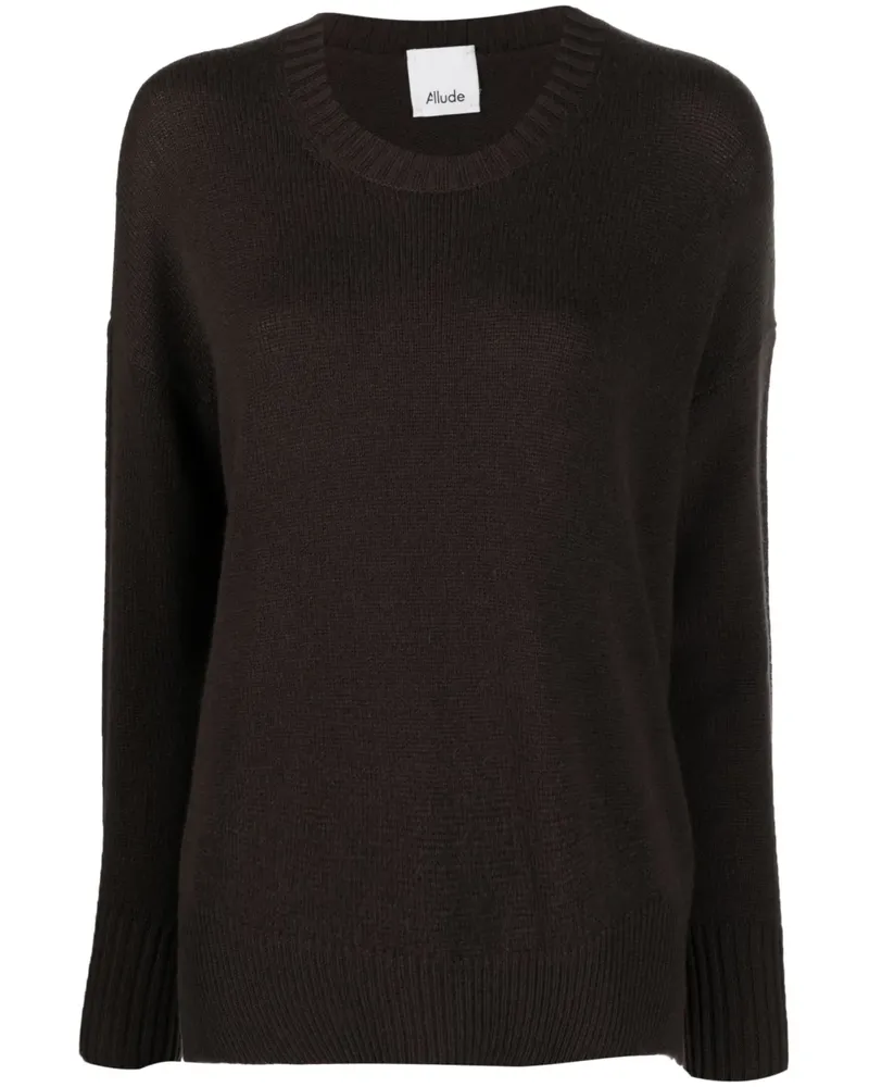 ALLUDE Kaschmirpullover mit tiefen Schultern - Braun Braun