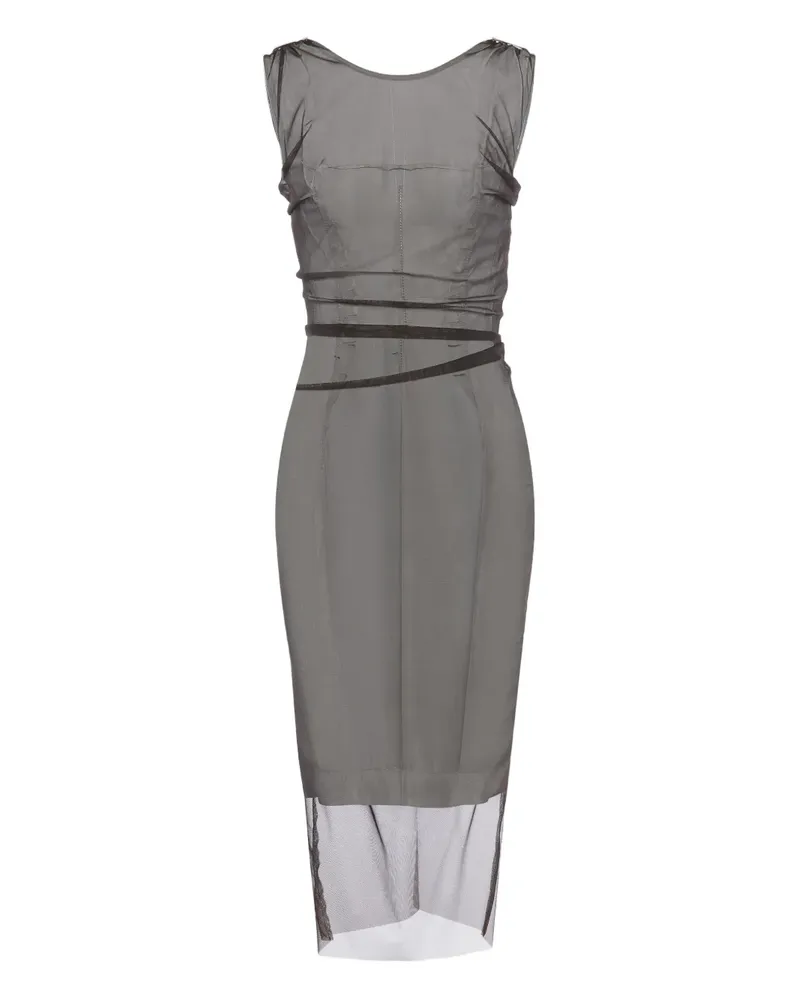 Maison Margiela Semi-transparentes Midikleid - Grau Grau