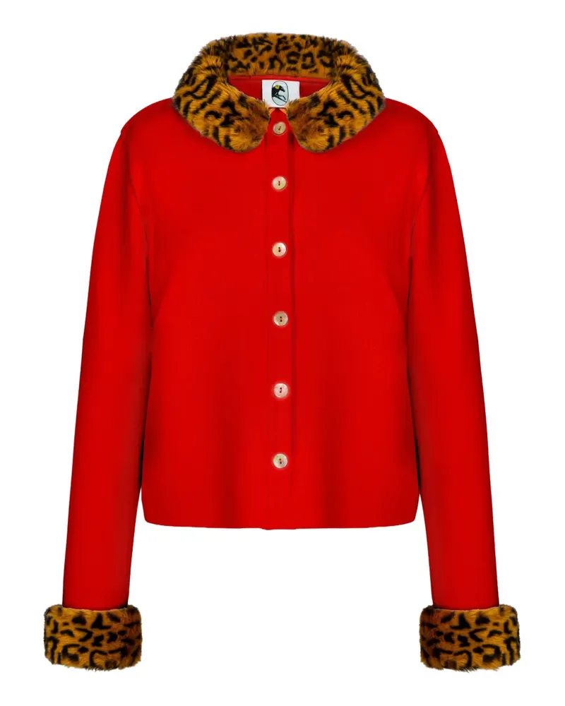 SLEEPER Carmela Cardigan mit Animal-Print - Rot Rot