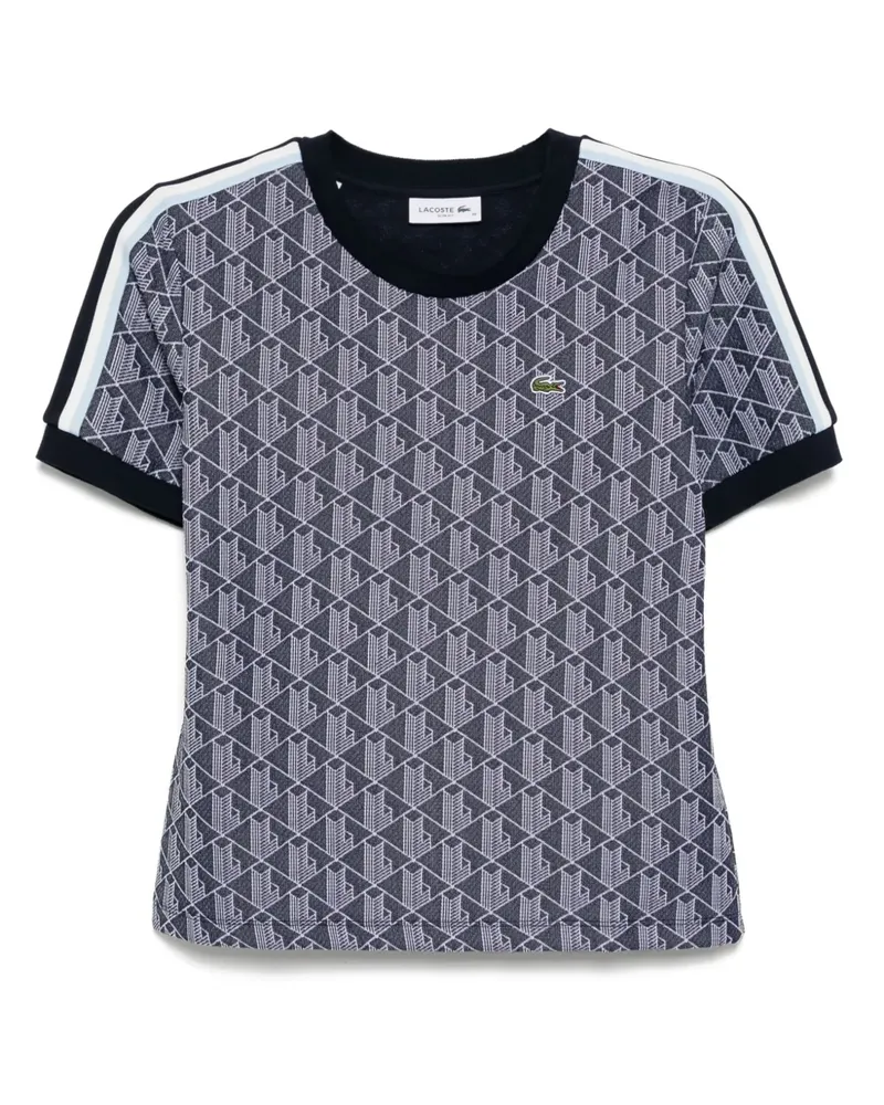 Lacoste T-Shirt mit Jacquardmuster - Blau Blau