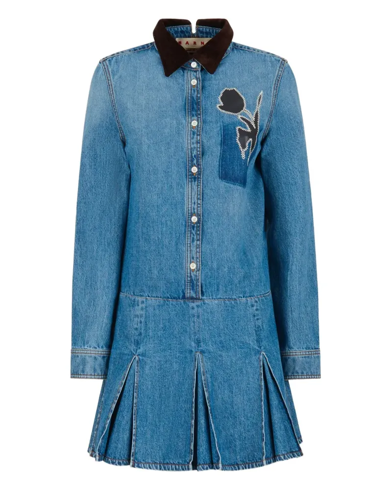 Marni x Slawn & Soldier Jeans-Minikleid mit Falten - Blau Blau