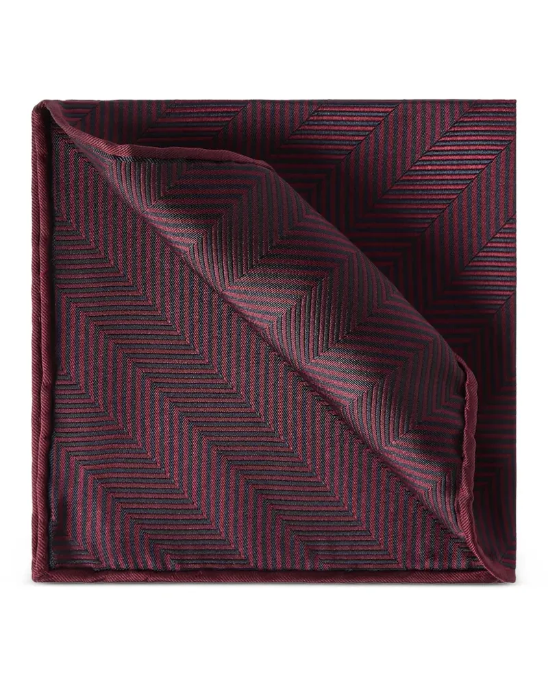 Brunello Cucinelli Einstecktuch aus Seidenchevron - Rot Rot