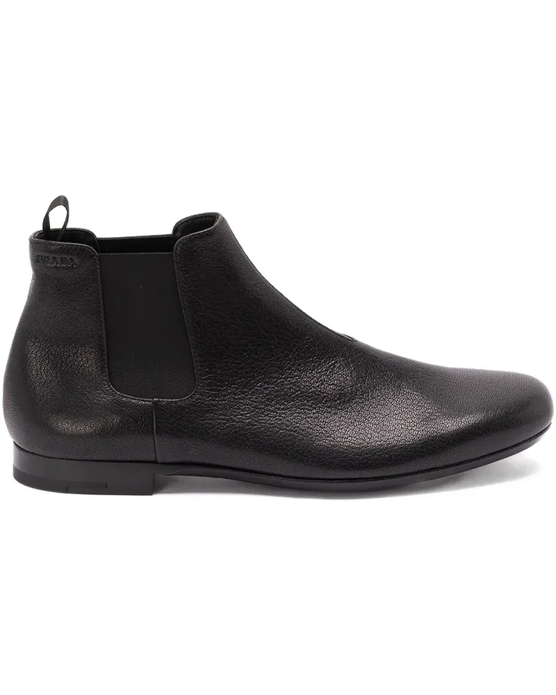 Prada Chelsea-Boots aus Leder - Schwarz Schwarz