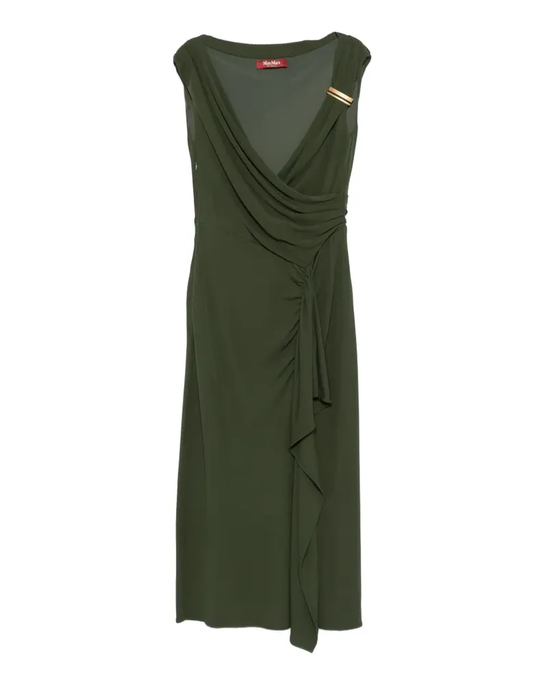 Max Mara Taureo draped ruffled midi dress - Grün Grün