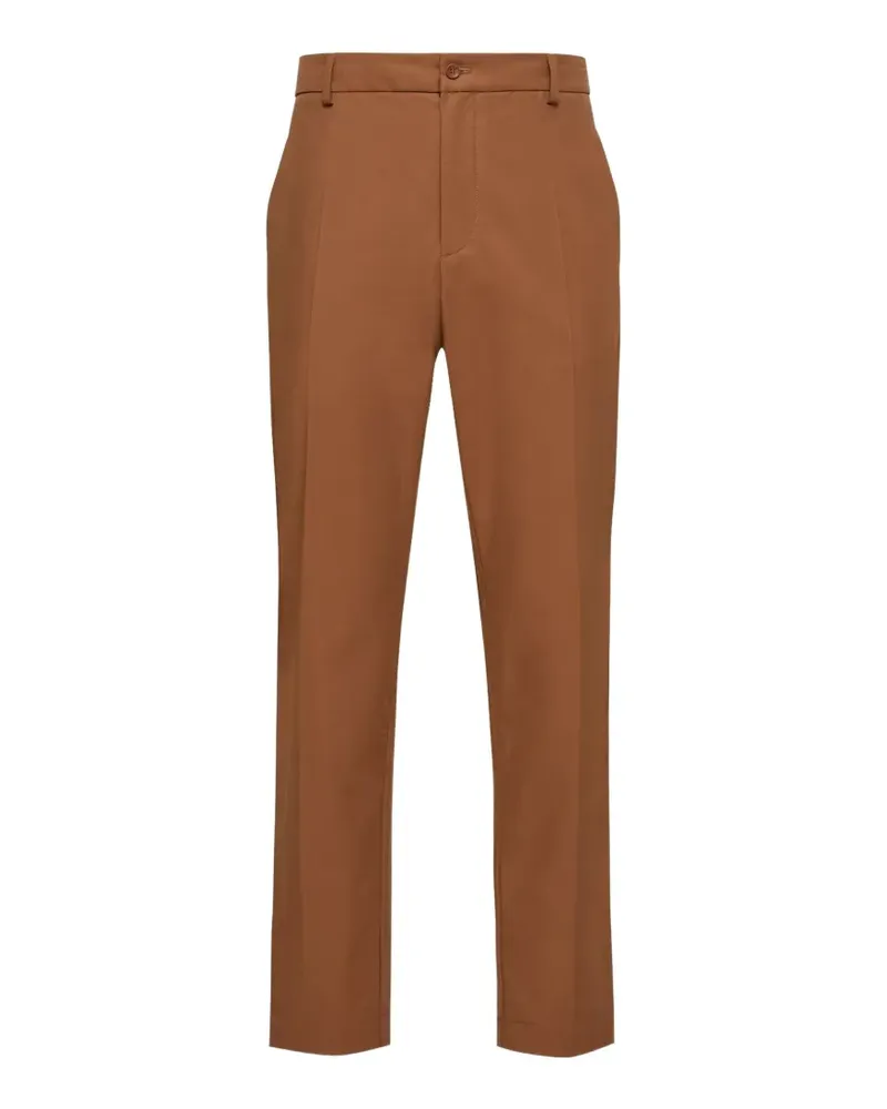 Moncler Technical pleated cotton trousers - Braun Braun