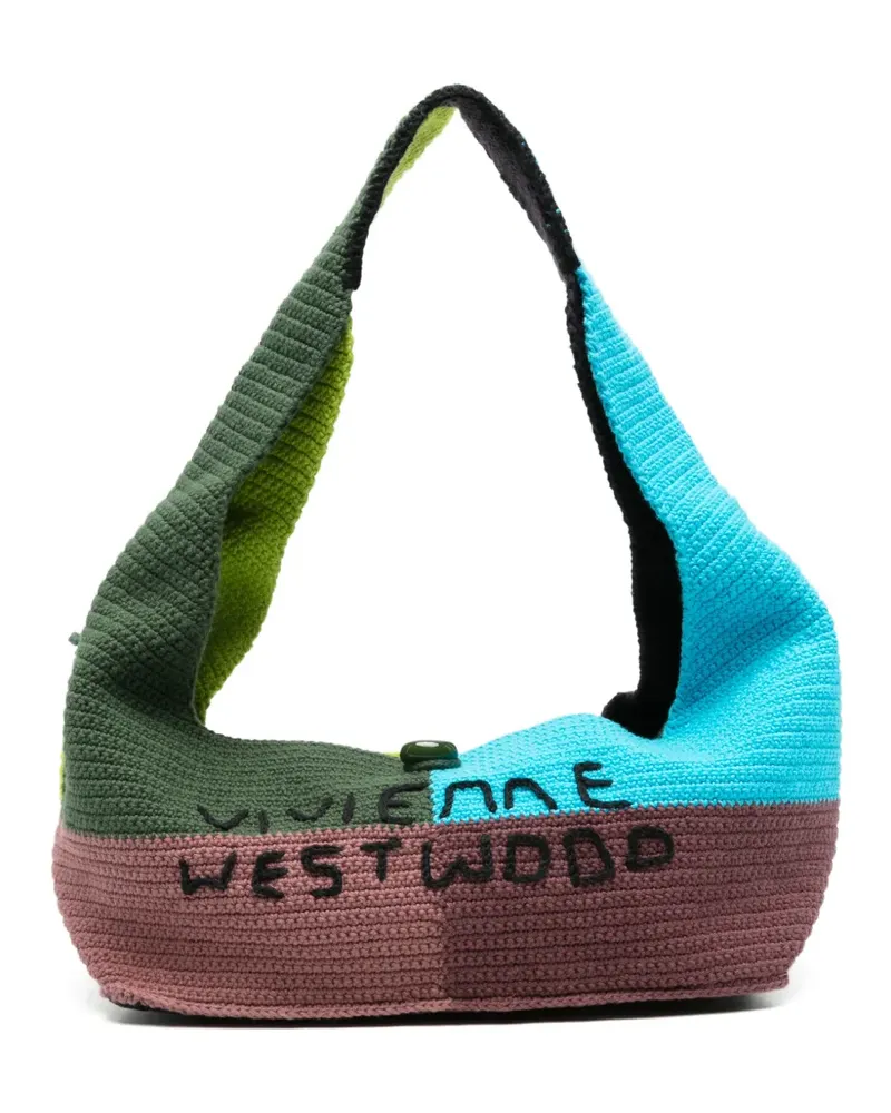 Vivienne Westwood Gehäkelte Schultertasche mit Logo-Stickerei - Mehrfarbig Mehrfarbig