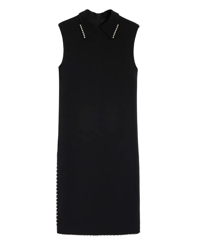 Jil Sander Nietenkleid mit Bubikragen - Schwarz Schwarz