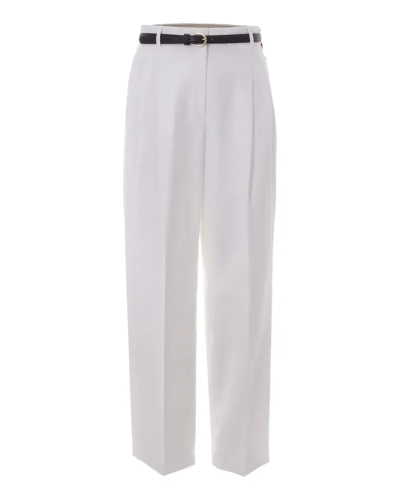 Max Mara Divo belted pleated trousers - Weiß Weiß