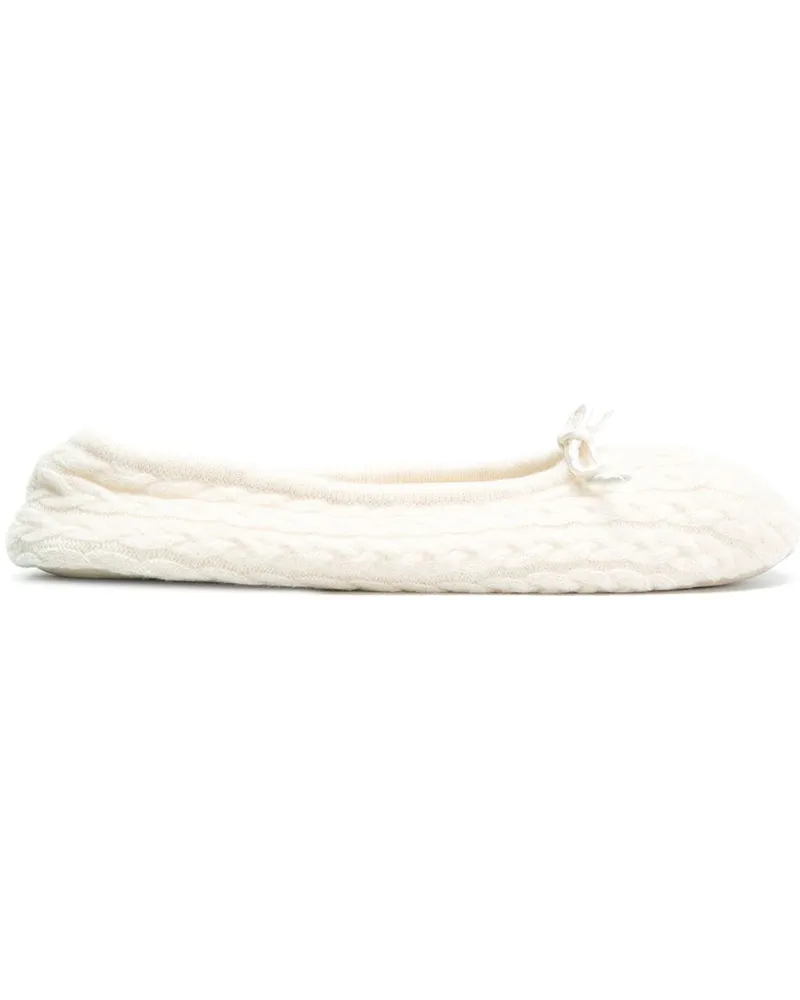N.Peal Slipper mit Zopfmuster - Nude Nude
