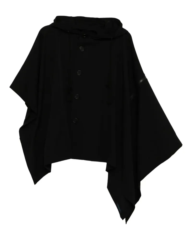 Yohji Yamamoto Cape aus Wolle - Schwarz Schwarz