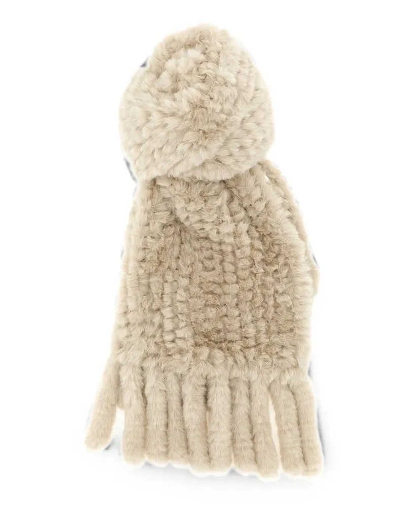 Pinko fringed plush-texture scarf - Nude Nude