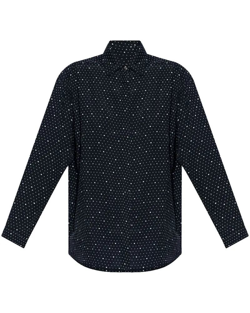 A.P.C. Hemd mit Polka Dots Blau