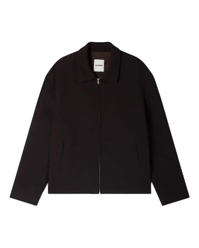 Sandro Jacke mit geprägtem Reißverschluss - Braun Braun