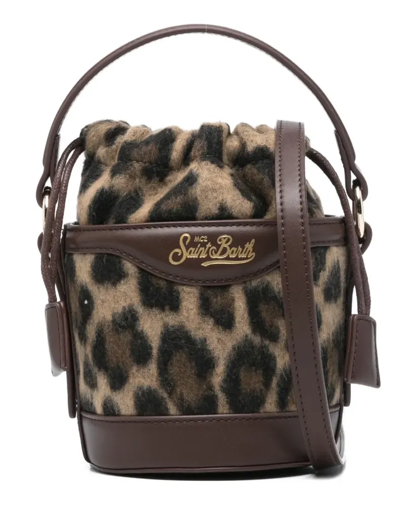 MC2 Saint Barth Mini Mila Beuteltasche mit Leoparden-Print - Braun Braun