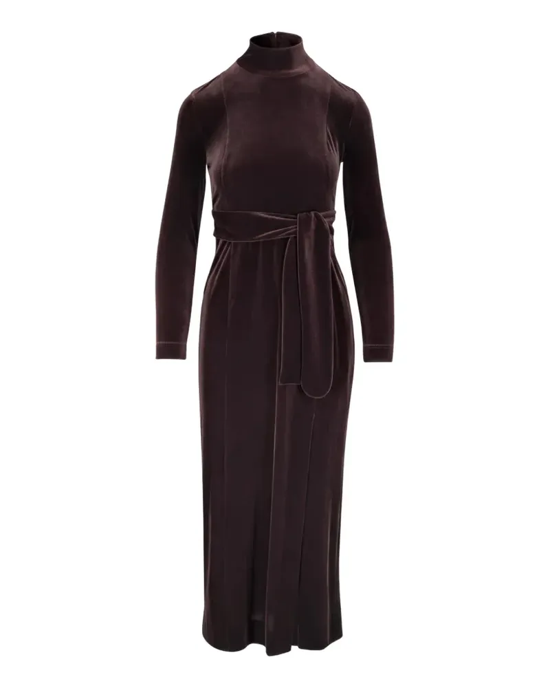 Akris Midikleid mit Stehkragen - Braun Braun