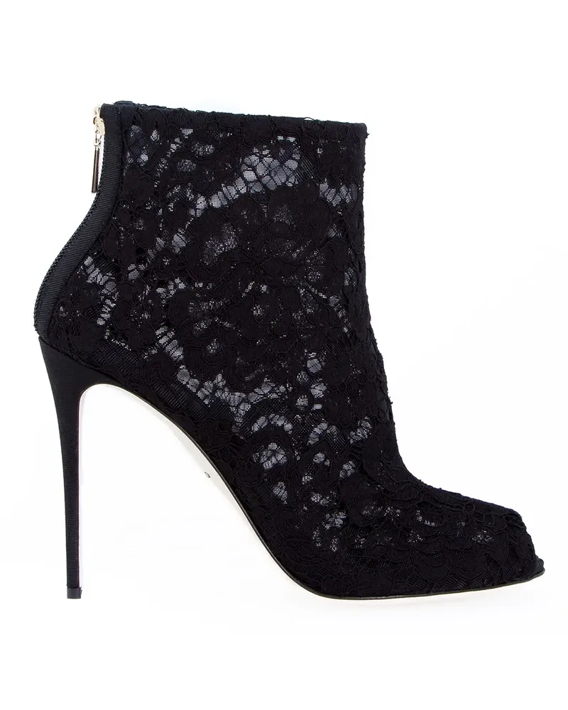 Dolce & Gabbana floral lace boooties - Schwarz Schwarz