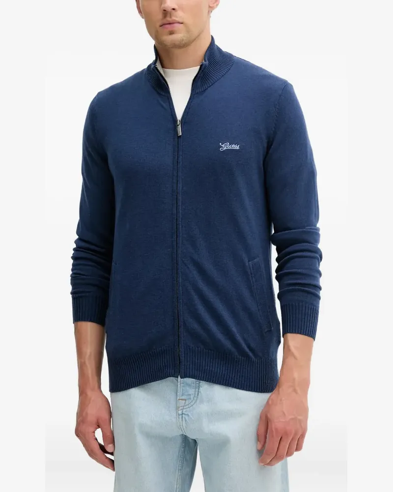 Guess Cardigan mit Logo-Stickerei - Blau Blau