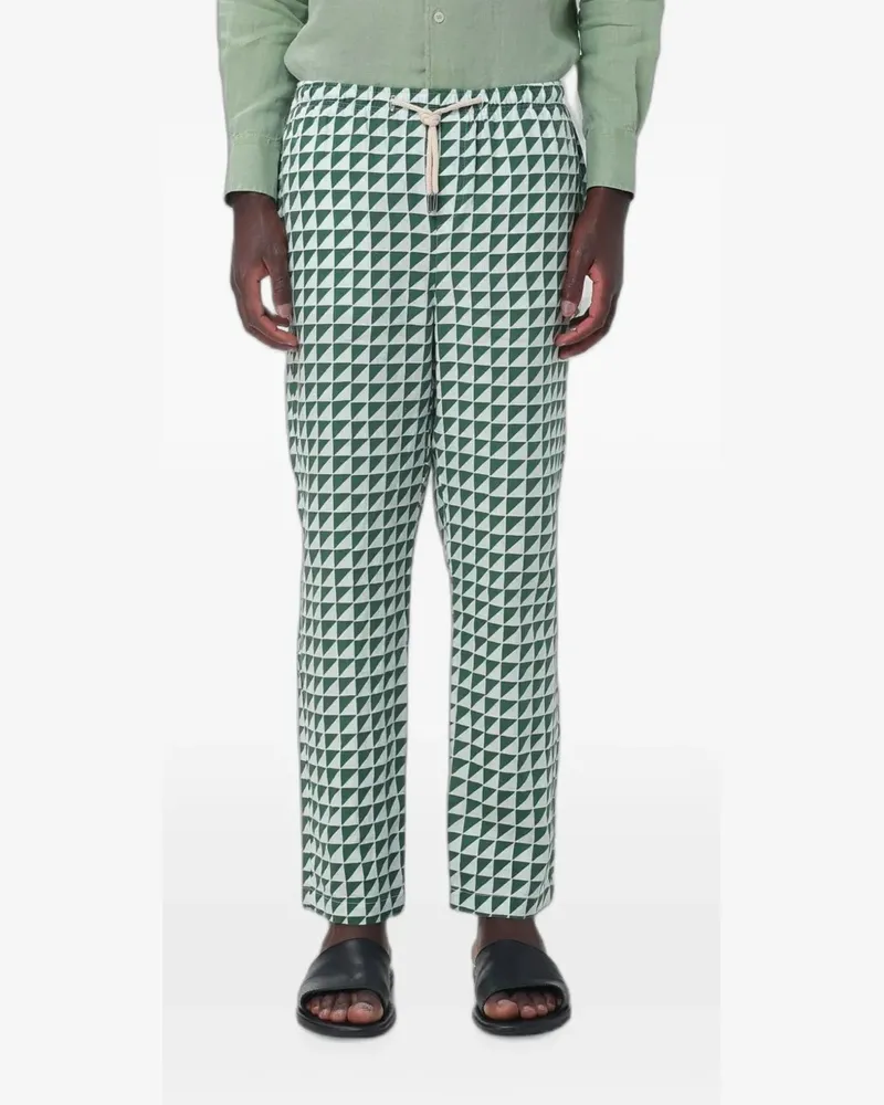 PENINSULA Teulada Leinenhose mit Print - Grün Grün