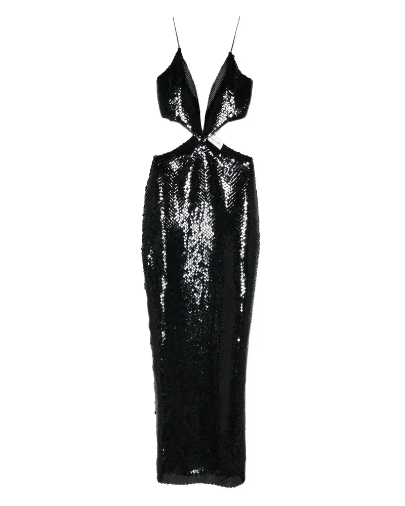 Mônot Maxikleid mit Pailletten - Schwarz Schwarz