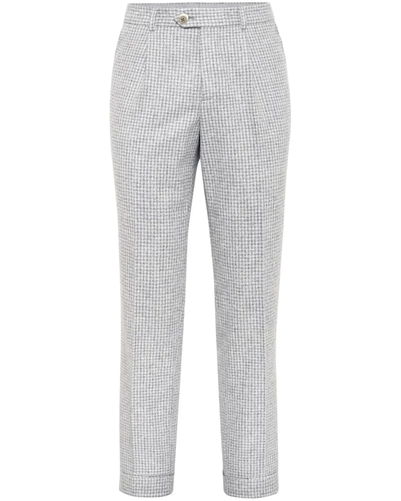 Brunello Cucinelli Hose mit Hahnentrittmuster - Grau Grau