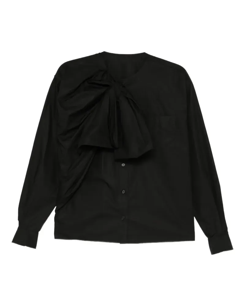 pushBUTTON Hemd mit Schleifendetail - Schwarz Schwarz