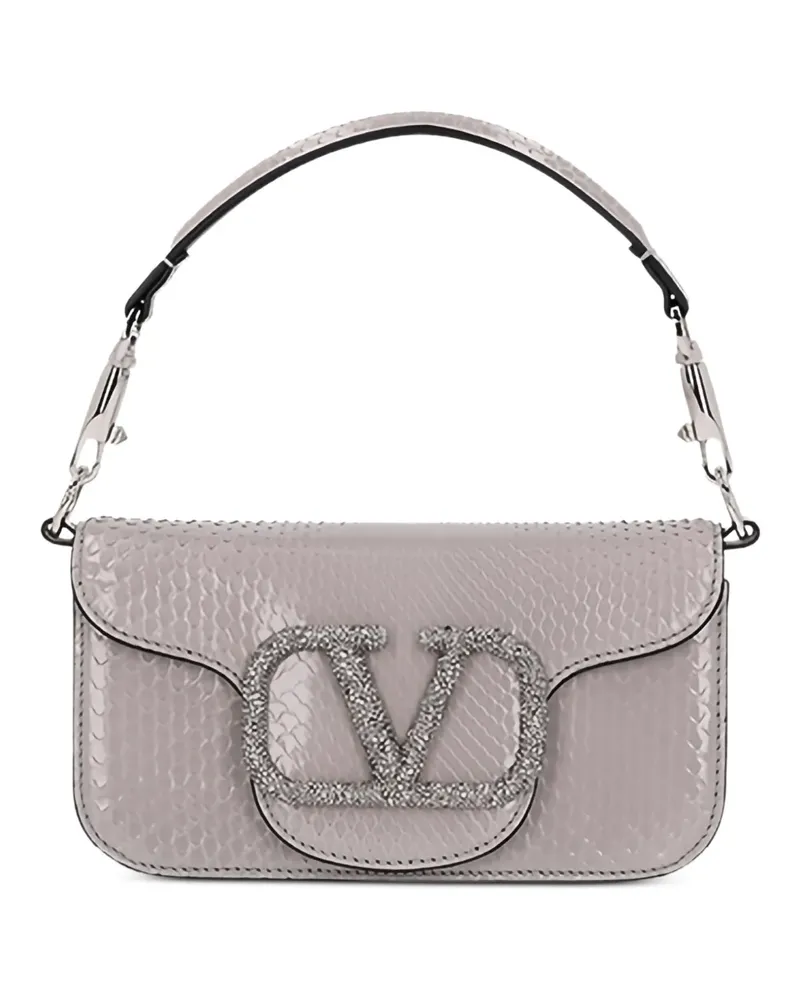 Valentino Garavani Kleine Schultertasche mit Kristallen - Grau Grau