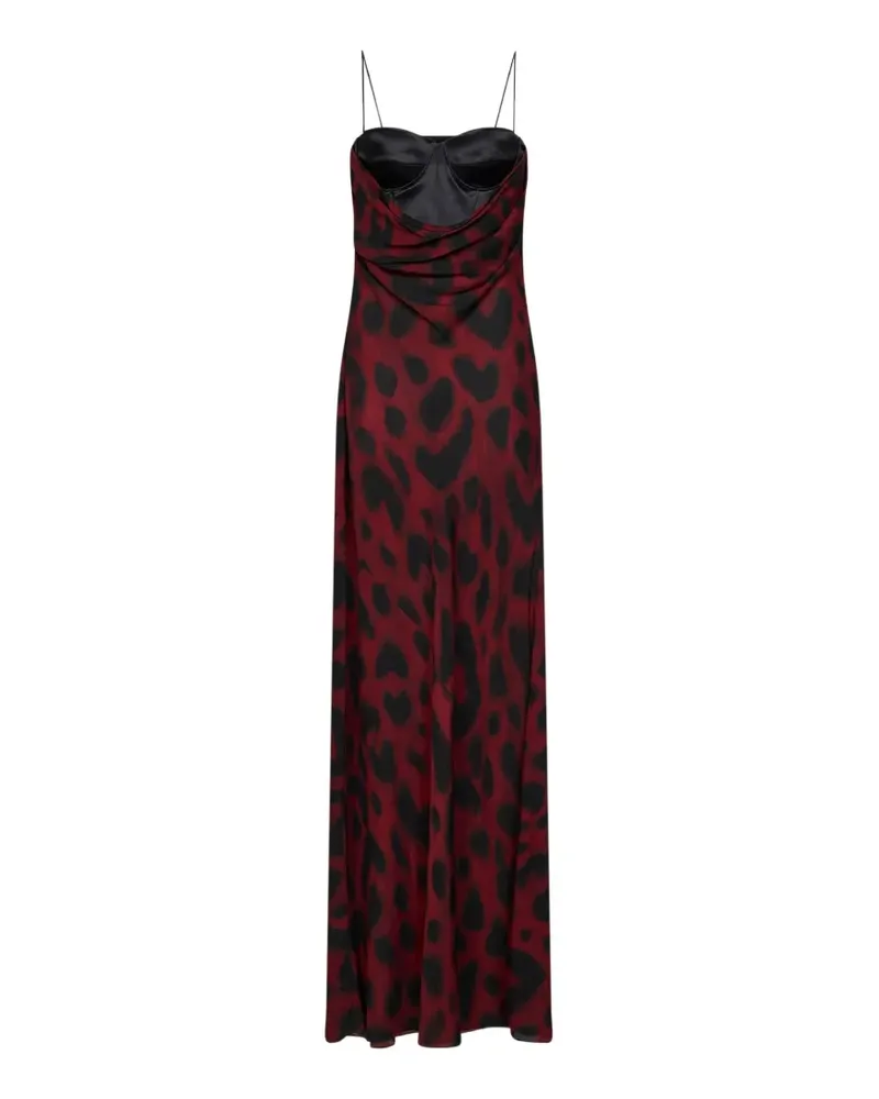 Alex Perry animalier-print draped dress - Schwarz Schwarz